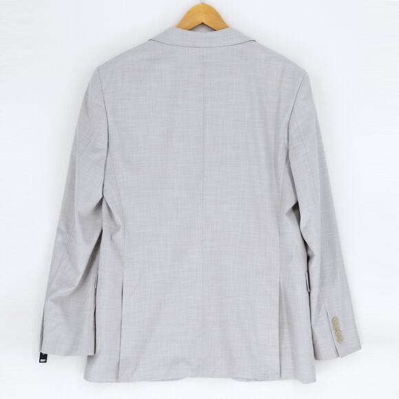 DKNY Men's Light Grey Stretch Single Breast Modern-Fit Suit Jacket Size 42L - Picture 5 of 6